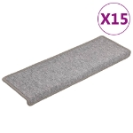 Tappetini per Scale 15 pz 65x21x4 cm Grigio Chiaro