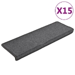 Tappetini per Scale 15 pz 65x21x4 cm Grigio Scuro