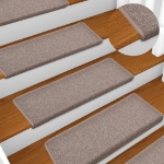 Tappetini per Scale 15 pz 65x21x4 cm Marrone Chiaro