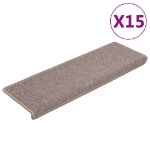 Tappetini per Scale 15 pz 65x21x4 cm Marrone Chiaro