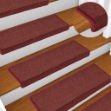 Tappetini per Scale 15 pz 65x21x4 cm Rosso Opaco