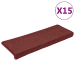 Tappetini per Scale 15 pz 65x21x4 cm Rosso Opaco
