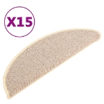 Tappetini per Scale 15 pz Bianchi e Marroni 56x17x3 cm