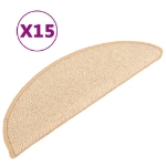 Tappetini per Scale 15 pz Crema 56x17x3 cm