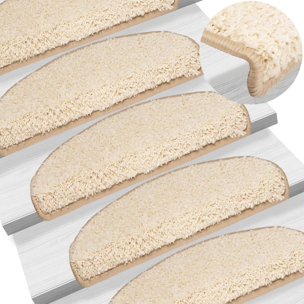 Tappetini per Scale 15 pz Crema 65x21x4 cm