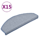 Tappetini per Scale 15 pz Grigio Chiaro e Blu 65x24x4 cm