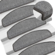 Tappetini per Scale 15 pz Grigio Scuro 65x24x4 cm