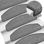 Tappetini per Scale 15 pz Grigio Scuro 65x24x4 cm