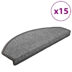 Tappetini per Scale 15 pz Grigio Scuro 65x24x4 cm