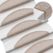 Tappetini per Scale 15 pz Marrone Chiaro 56x17x3 cm