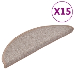 Tappetini per Scale 15 pz Marrone Chiaro 56x17x3 cm