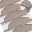 Tappetini per Scale 15 pz Marrone Chiaro 65x24x4 cm