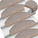 Tappetini per Scale 15 pz Marrone Chiaro 65x24x4 cm
