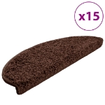 Tappetini per Scale 15 pz Marroni 65x21x4 cm