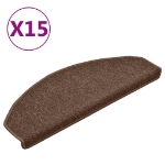 Tappetini per Scale 15 pz Marroni 65x24x4 cm