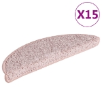 Tappetini per Scale 15 pz Rosa Chiaro 56x17x3 cm