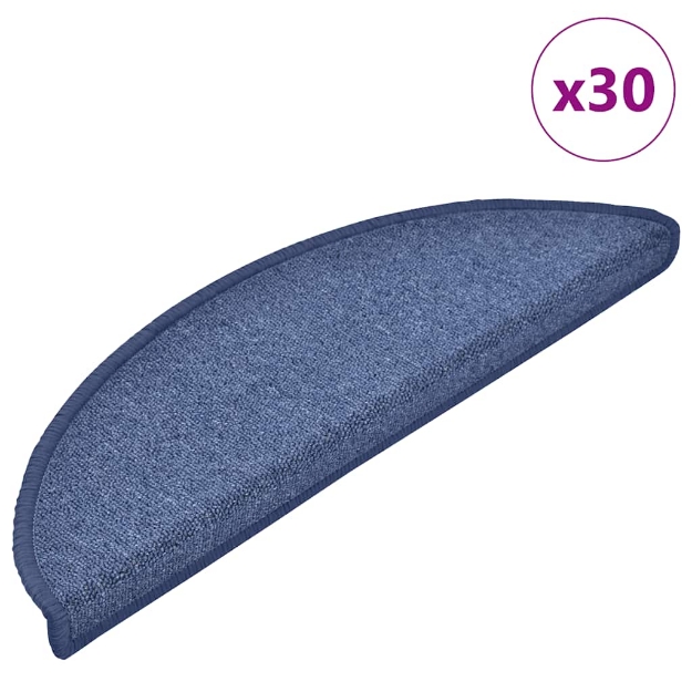 Tappetini per Scale 30 pz Blu 56x17x3 cm