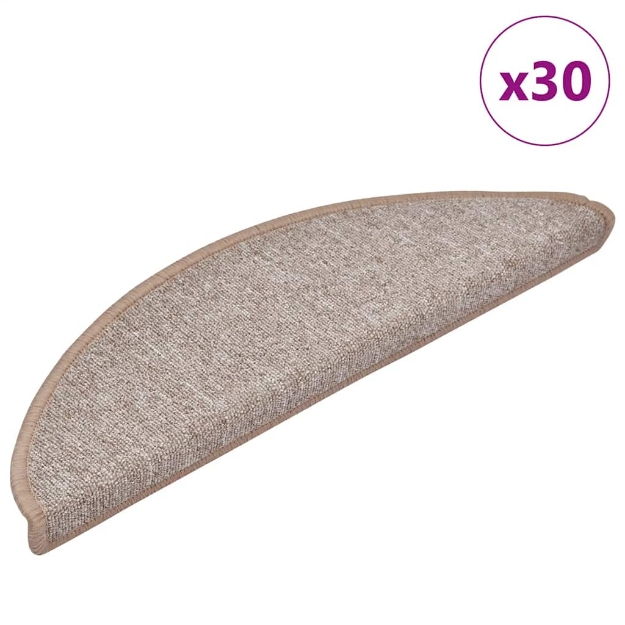 Tappetini per Scale 30 pz Marrone Chiaro 56x17x3 cm