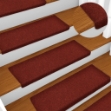Tappetini per Scale Tessuto Agugliato 15 pz 65x21x4 cm Rossi