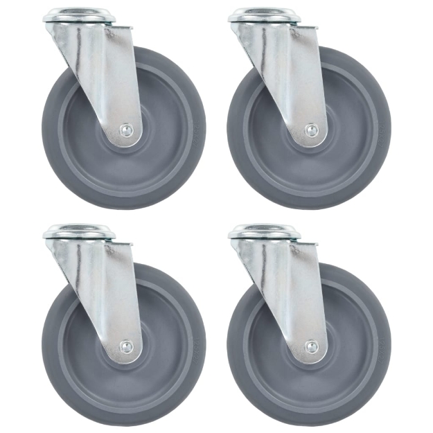 Ruote Girevoli con Foro per Bulloni 4 pz 125 mm