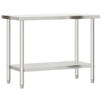 Tavolo da Lavoro da Cucina 110x55x85 cm in Acciaio Inossidabile