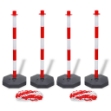 Set Stradale con 4 Pali e 2 Catene in Plastica 10 m Ciascuna