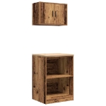 Armadi da Garage 2 pz Legno Antico in Legno Multistrato