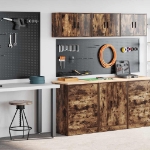 Armadi da Garage 2 pz Rovere Fumo in Legno Multistrato