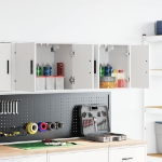 Pensili per Garage 2 pz Bianco in Legno Multistrato