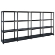 Scaffale a 4 Ripiani Nero 244x30,5x130 cm in Plastica