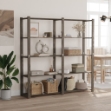 Scaffale a 5 Livelli Grigio 170x38x170 cm in Legno di Pino