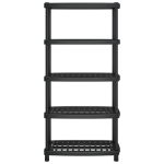 Scaffale a 5 Ripiani Nero 93,5x45,5x194,5 cm in PP