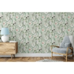DUTCH WALLCOVERINGS Carta da Parati "Flamingo" Menta