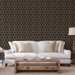 DUTCH WALLCOVERINGS Carta da Parati Geometric Nero e Oro