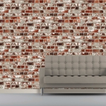 DUTCH WALLCOVERINGS Carta da Parati Motivo Mattoni Rosso