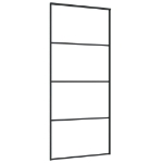 Porta Scorrevole Vetro Smerigliato ESG Alluminio 90x205 cm Nera