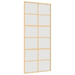 Porta Scorrevole Dorata 90x205 Vetro Smerigliato ESG Alluminio