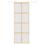 Porta Scorrevole Dorata 76x205 Vetro Smerigliato ESG Alluminio