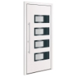 Porta Ingresso Bianca 100x210 cm in Alluminio e PVC