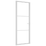 Porta Interna 76x201,5 cm Bianca in Vetro ESG e Alluminio