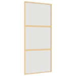 Porta Scorrevole Dorata 90x205 Vetro Smerigliato ESG Alluminio