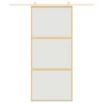 Porta Scorrevole Dorata 90x205 Vetro Smerigliato ESG Alluminio