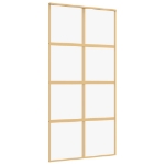Porta Scorrevole Oro 102,5x205 Vetro Trasparente ESG Alluminio