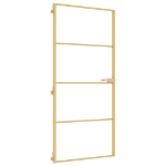 Porta Interni Sottile Oro 93x201,5cm Vetro Temperato Alluminio