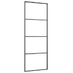 Porta Scorrevole in Alluminio e Vetro ESG 76x205 cm Nera