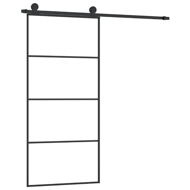 Porta Scorrevole con Ferramenta 90x205cm Vetro ESG Alluminio