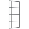Porta Scorrevole Vetro Smerigliato ESG Alluminio 90x205 cm Nera