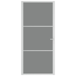 Porta Interna 93x201,5 cm Bianca in Vetro ESG e Alluminio