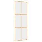 Porta Scorrevole Dorata 76x205 Vetro Trasparente ESG Alluminio