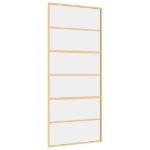 Porta Scorrevole Dorata 90x205 Vetro Trasparente ESG Alluminio